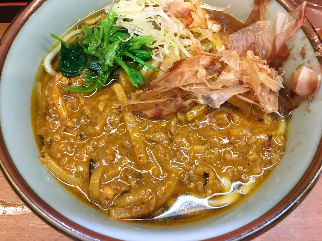 たけのことひき肉のうどん
