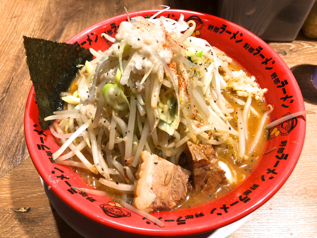 新橋 味噌 焼野菜増し麺増し脂増し